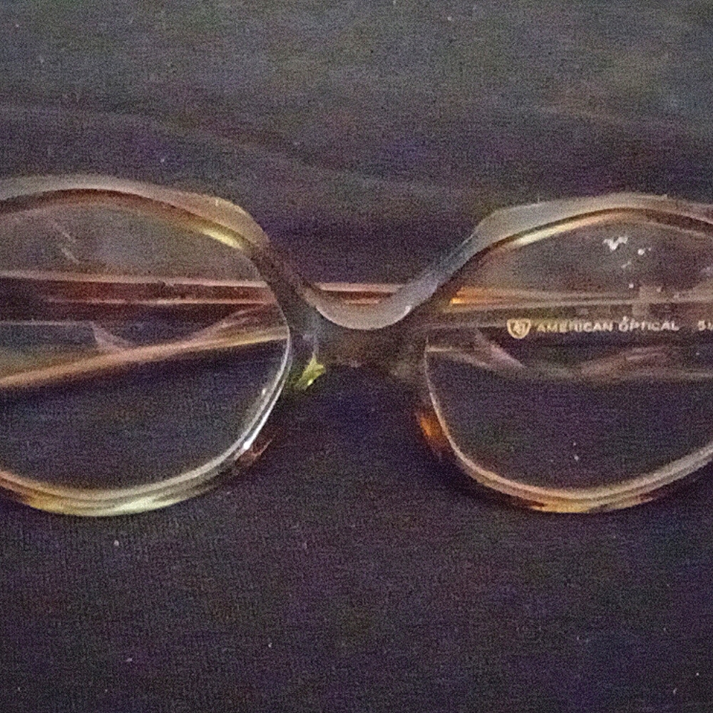 Vintage American Optical Round Tortoise Shell Eyeglasses Size 5 1/2